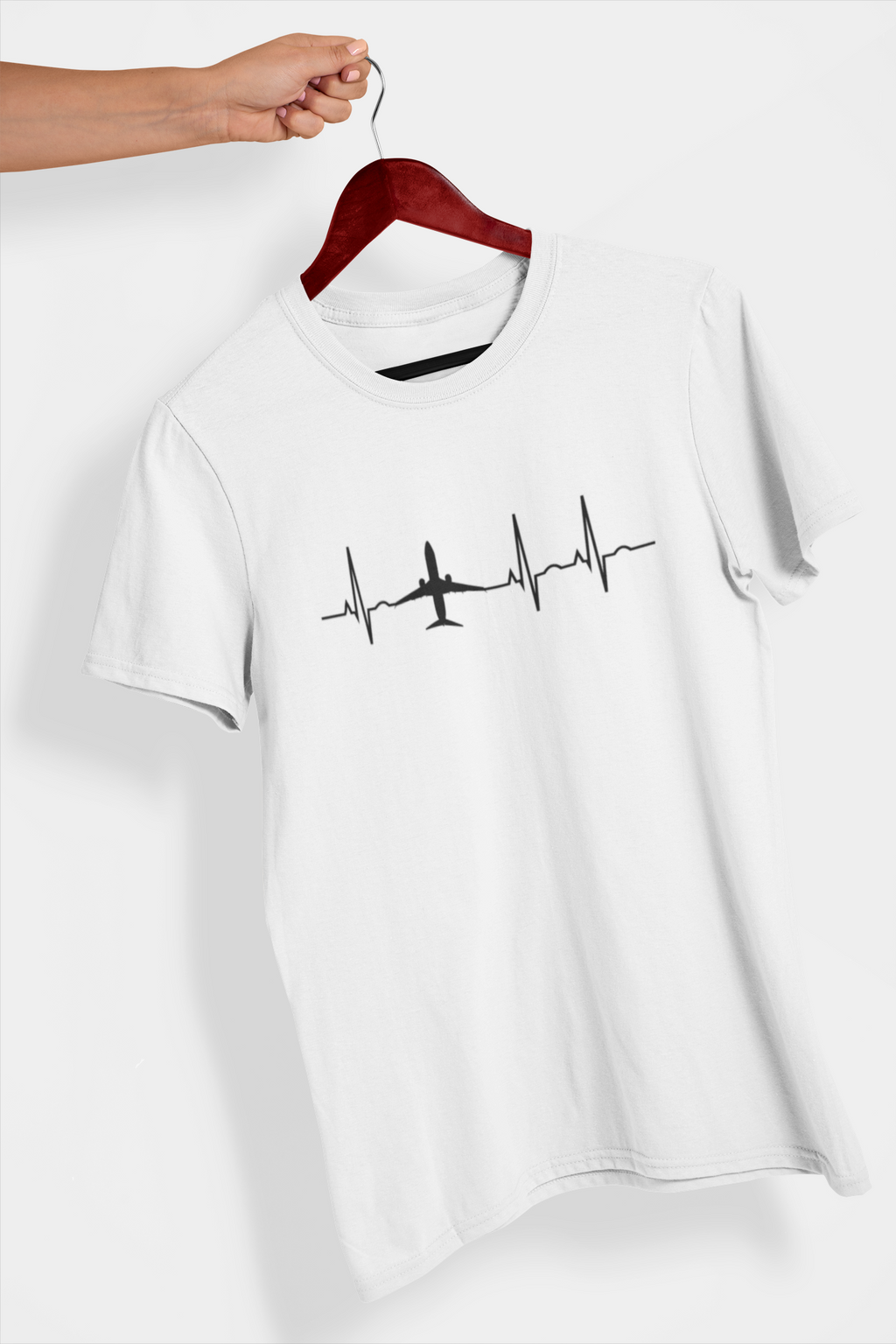 Aircraft Heartbeat Flight Sim T-Shirt White