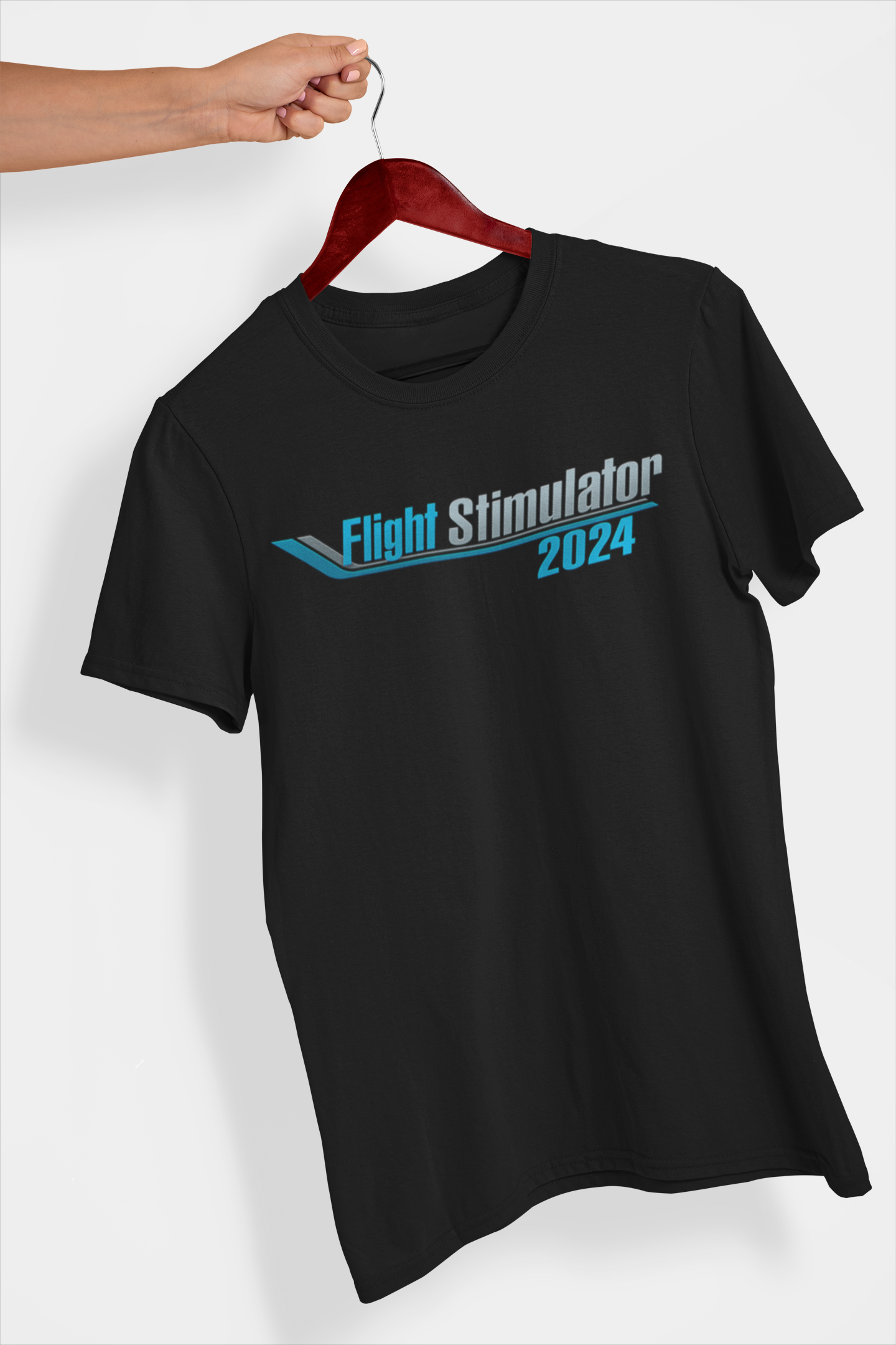 Flight Stimulator Flight Sim T-Shirt Black