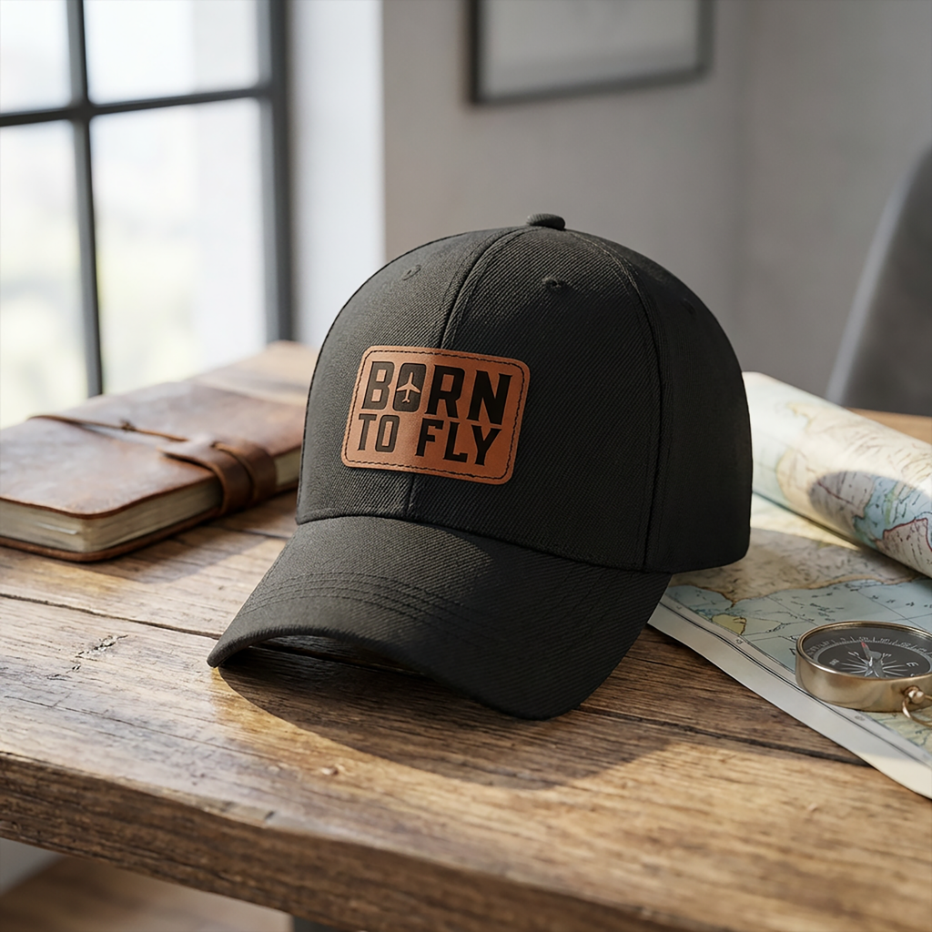 Born to Fly | Leather Patch Cap