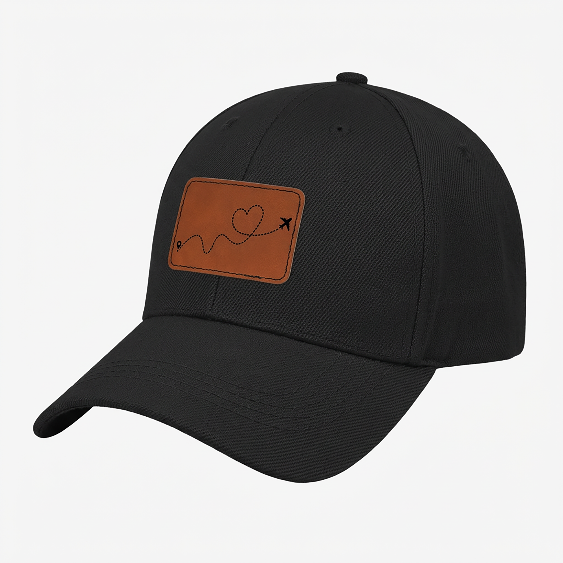 Heart Flight Path | Leather Patch Cap