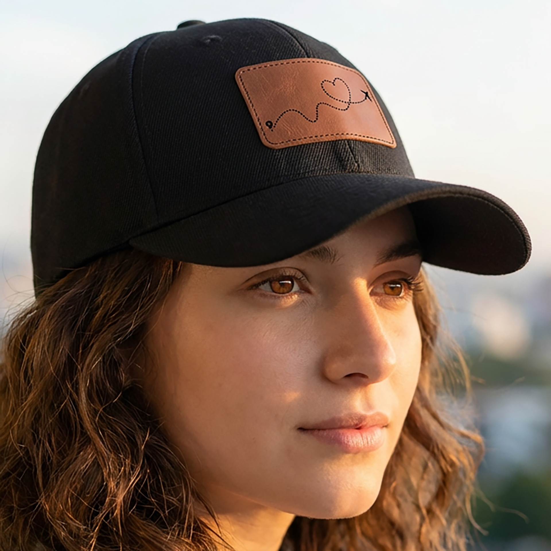 Heart Flight Path | Leather Patch Cap