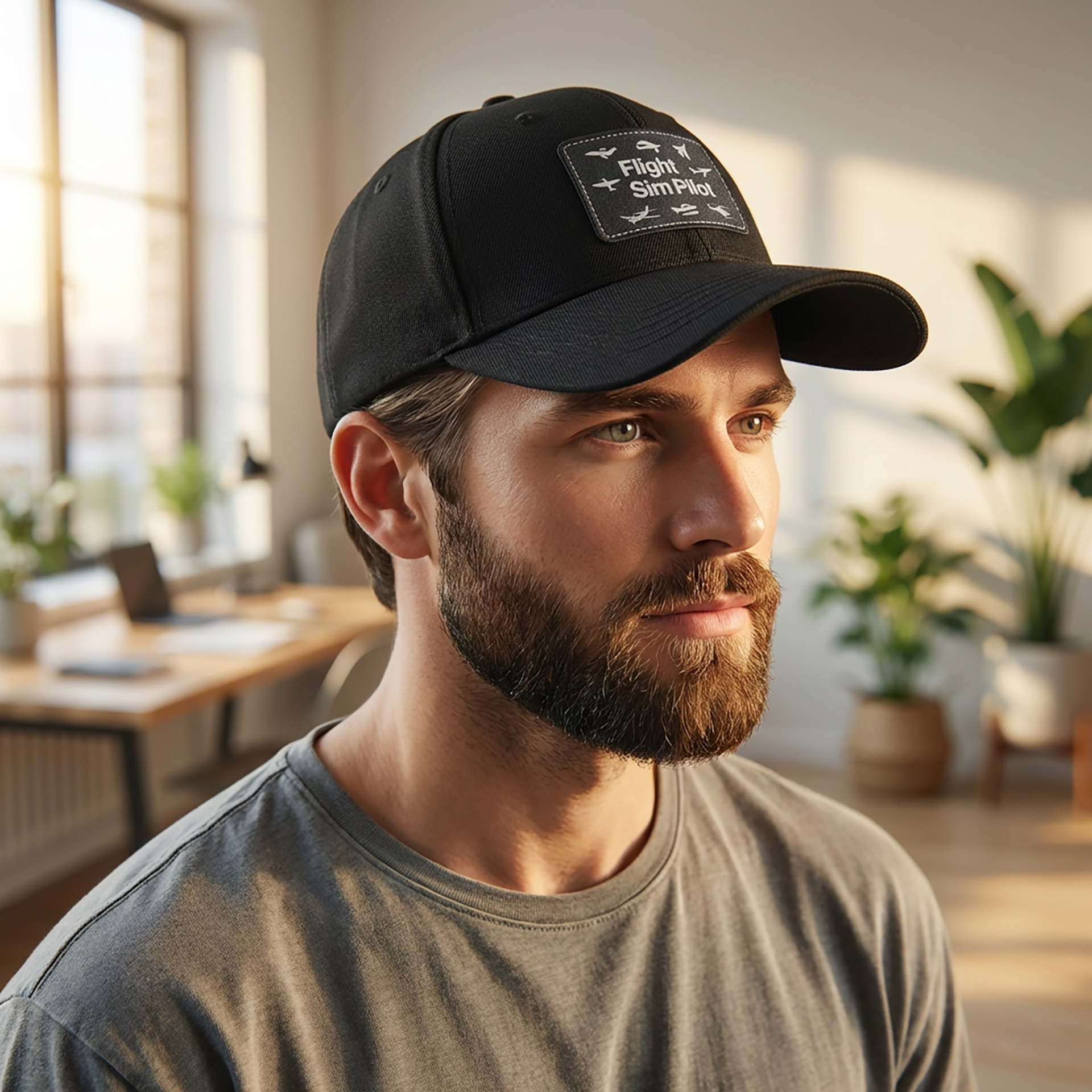 Flight Sim Pilot | Leather Patch Cap