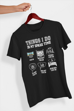Things I Do in My Spare Time Flight Sim T-Shirt Black