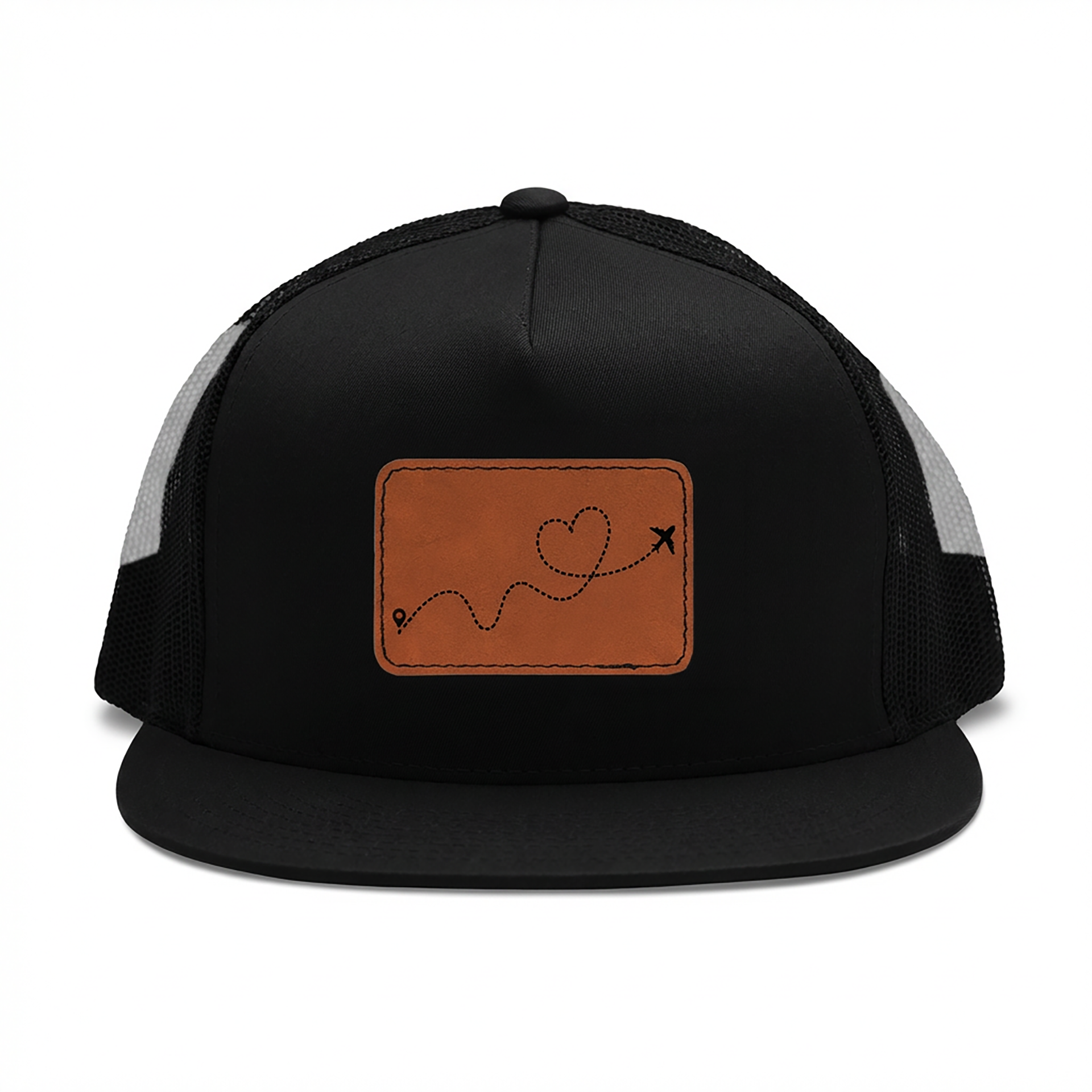Heart Flight Path | Leather Patch Cap