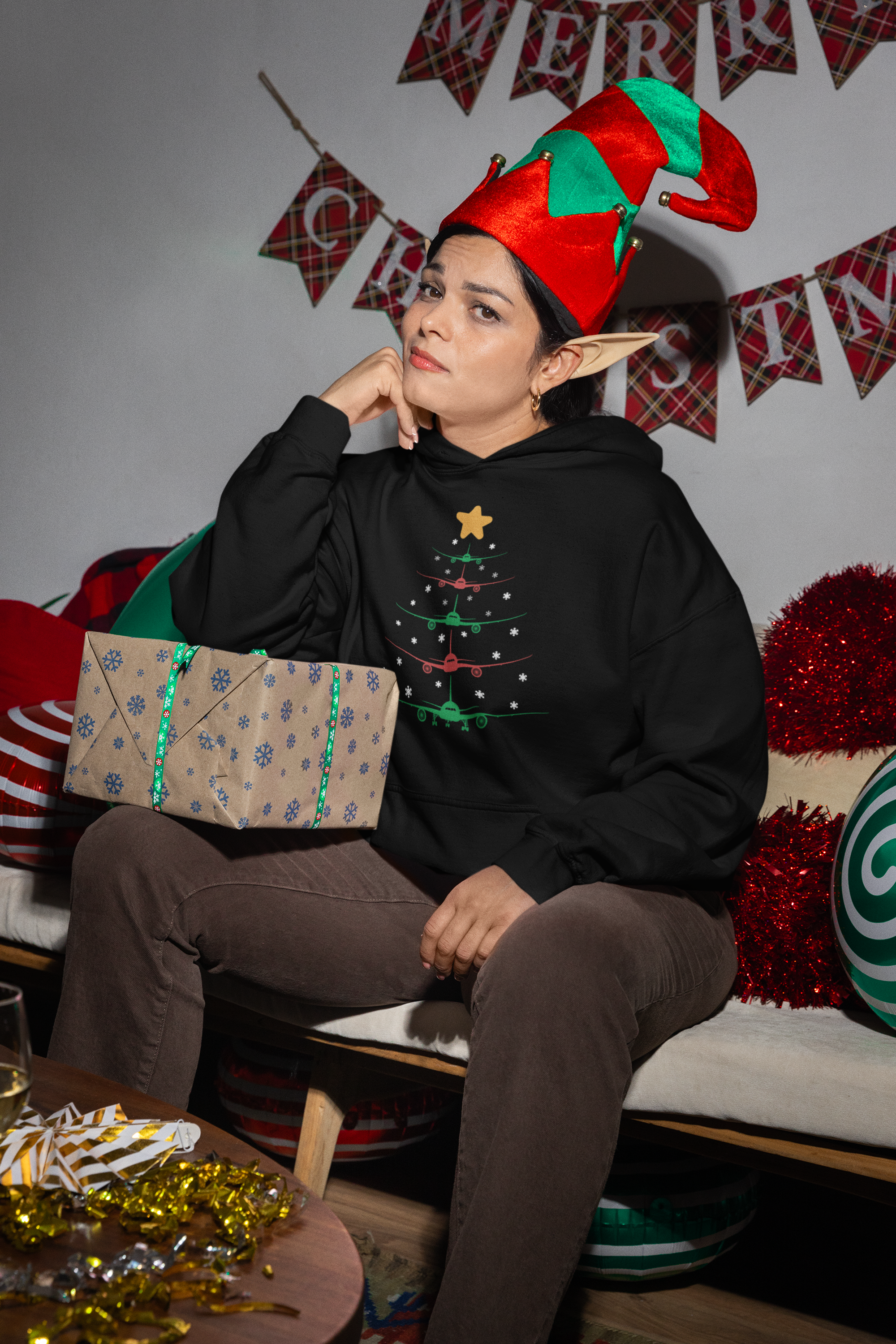 Airliner Tree | Christmas Hoodie